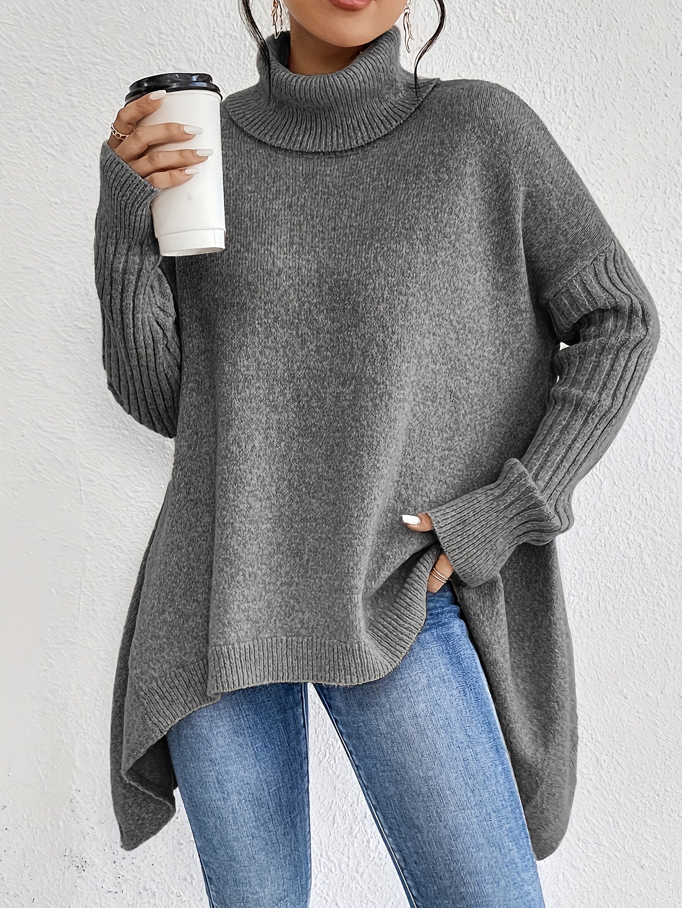 Eliza - Oversizowy sweter z golfem