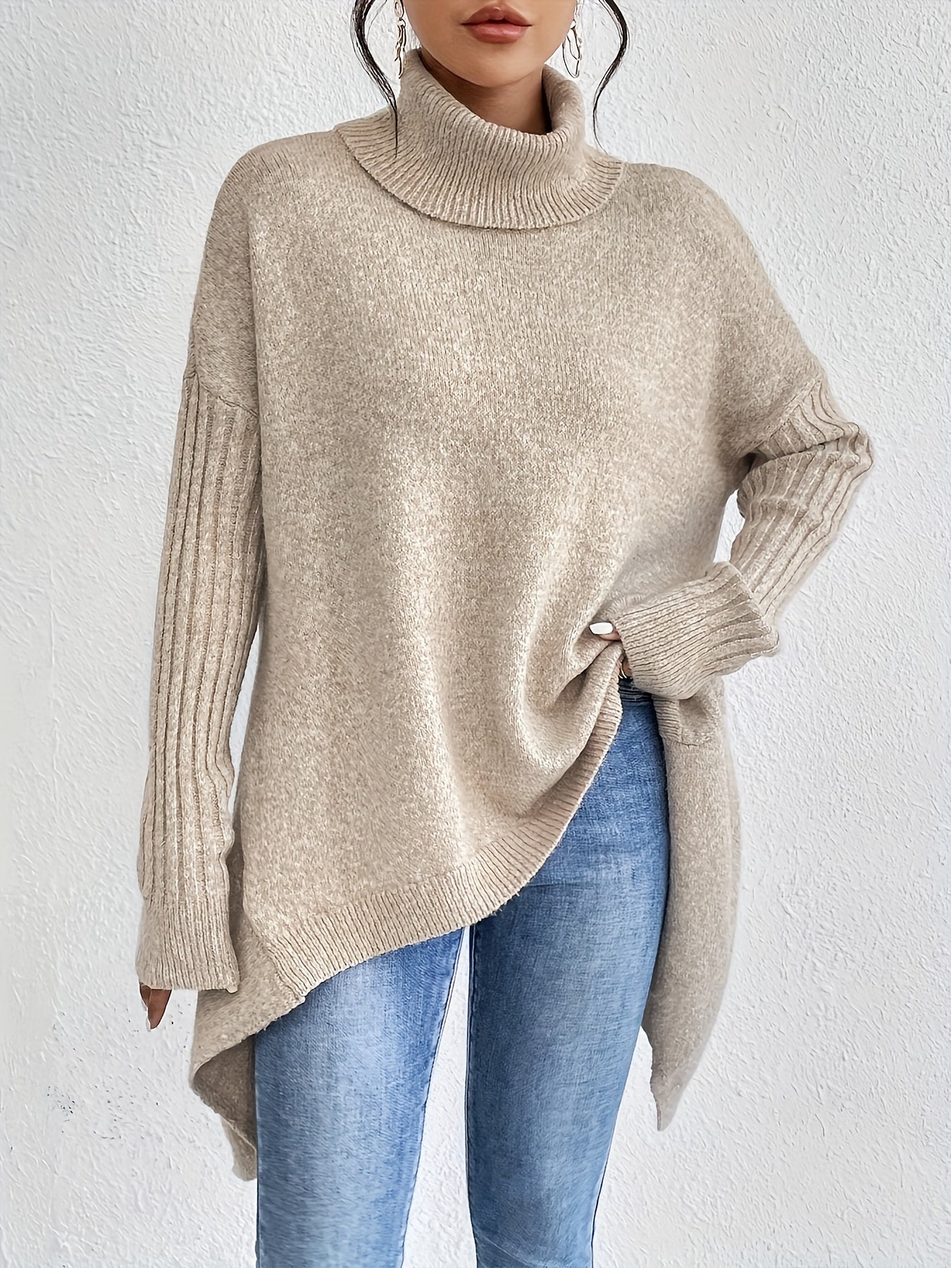 Eliza - Oversizowy sweter z golfem