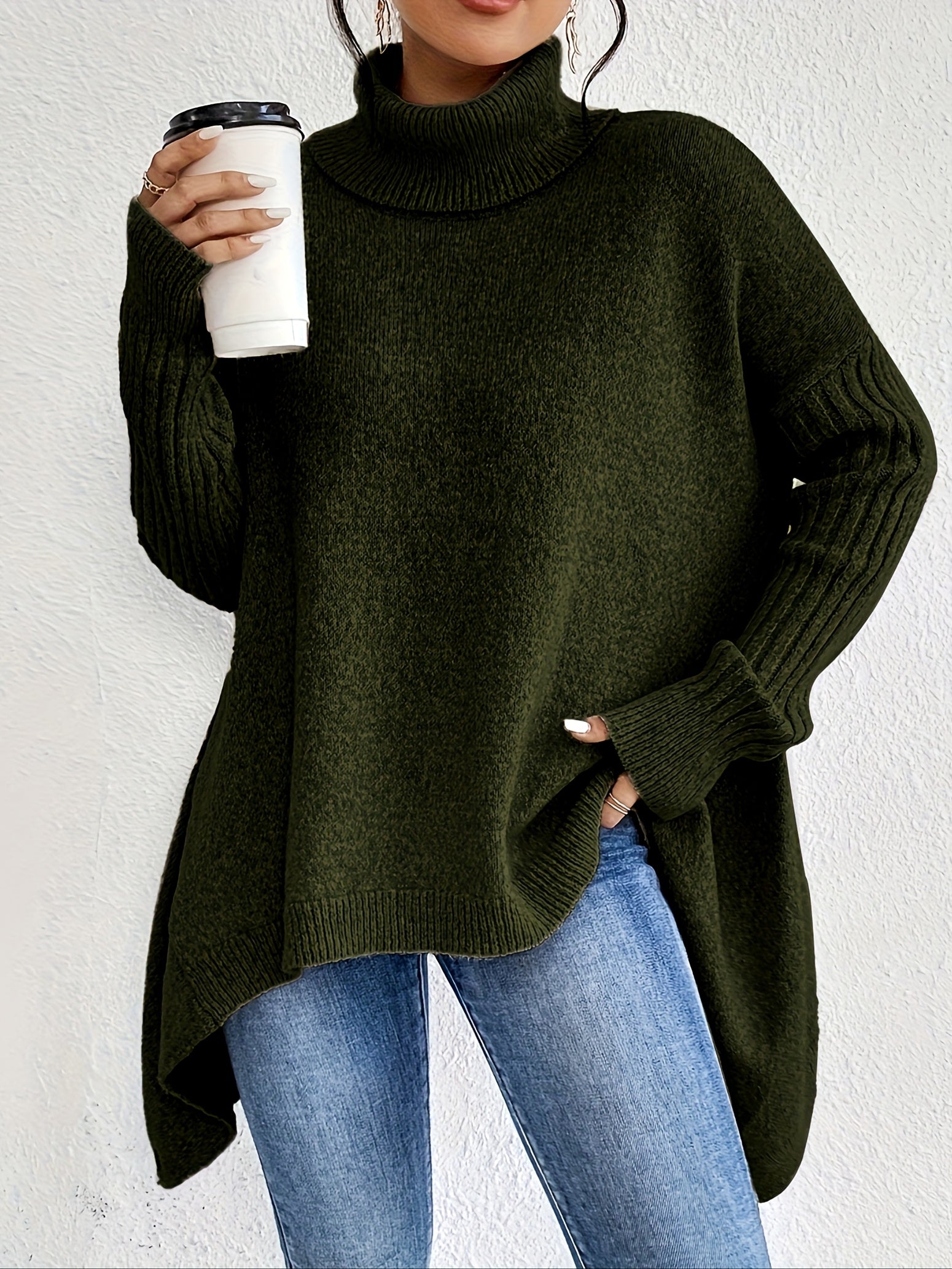 Eliza - Oversizowy sweter z golfem
