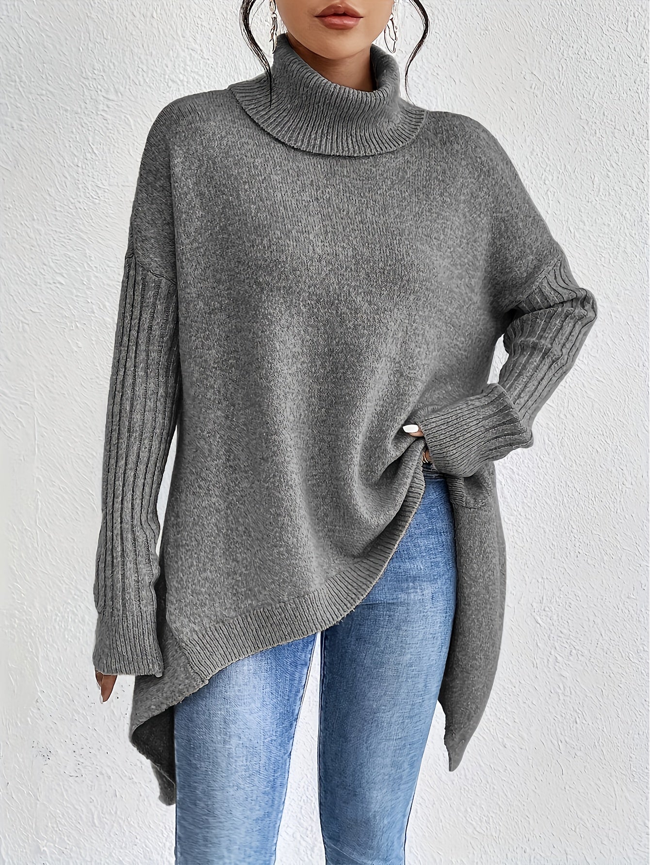 Eliza - Oversizowy sweter z golfem