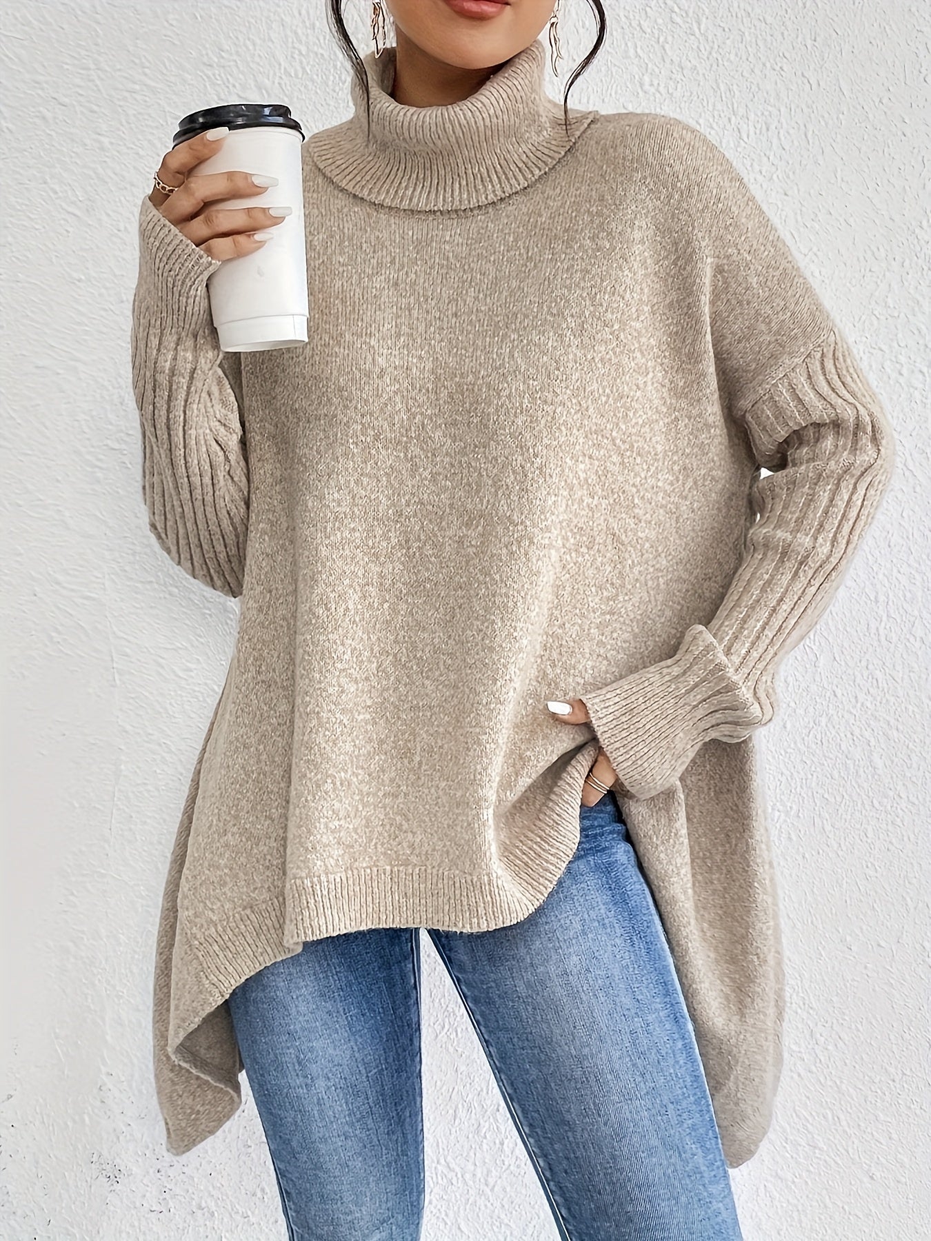 Eliza - Oversizowy sweter z golfem