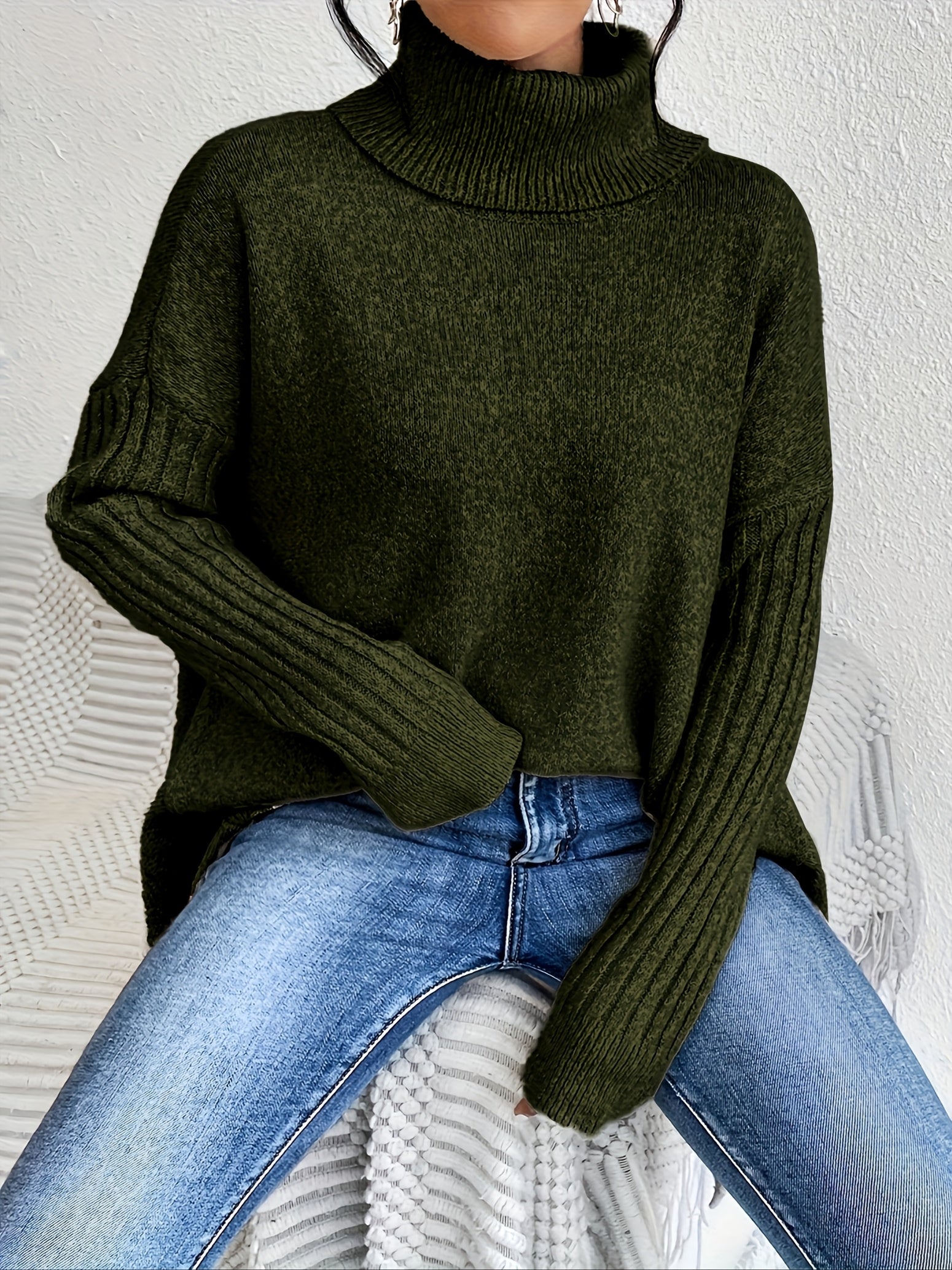 Eliza - Oversizowy sweter z golfem