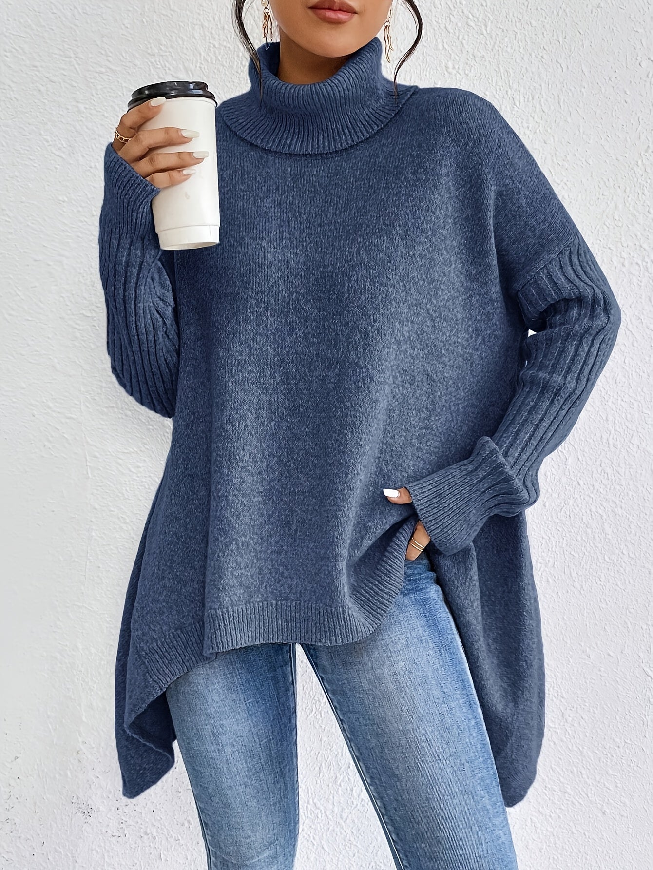 Eliza - Oversizowy sweter z golfem