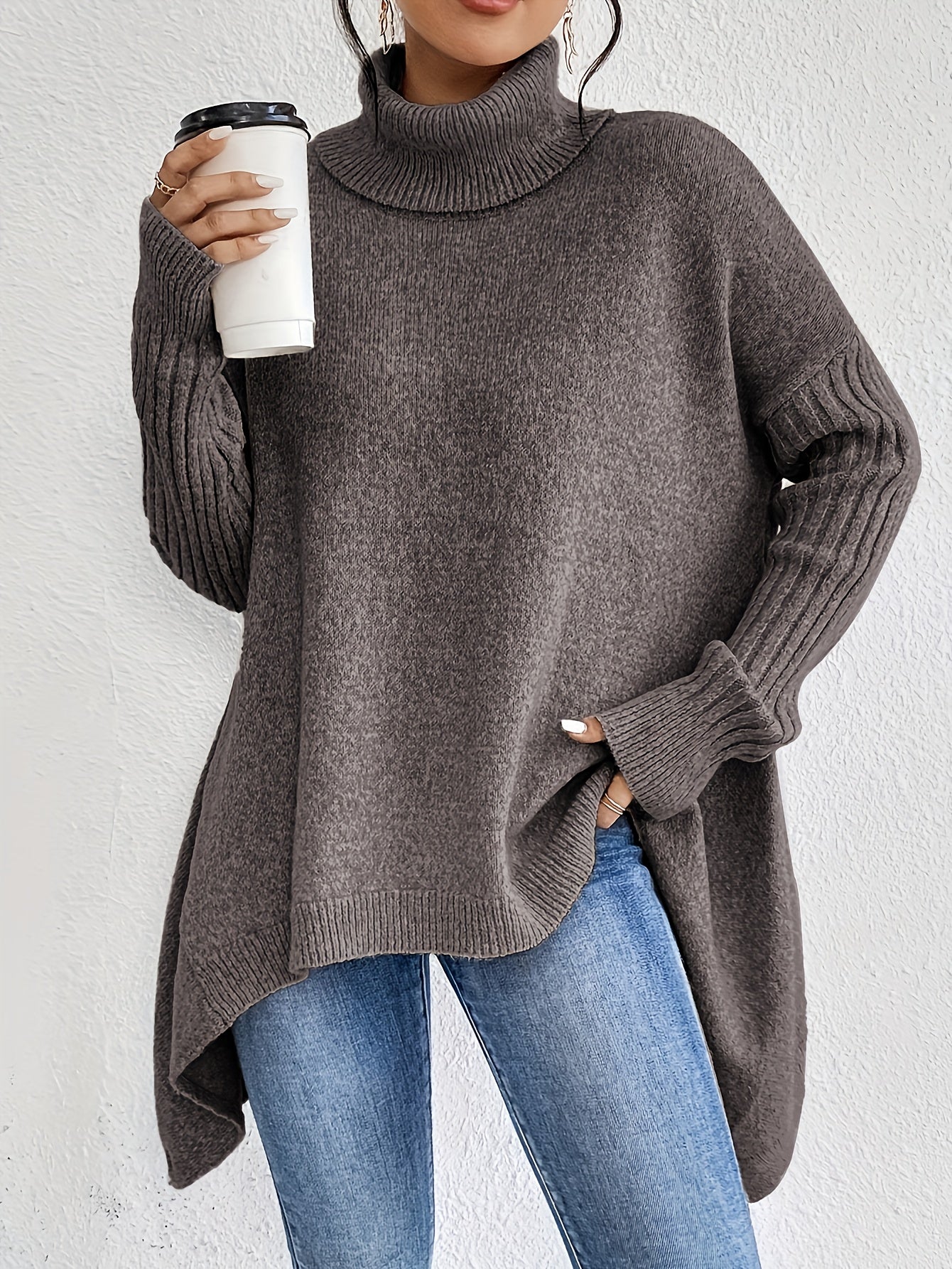 Eliza - Oversizowy sweter z golfem