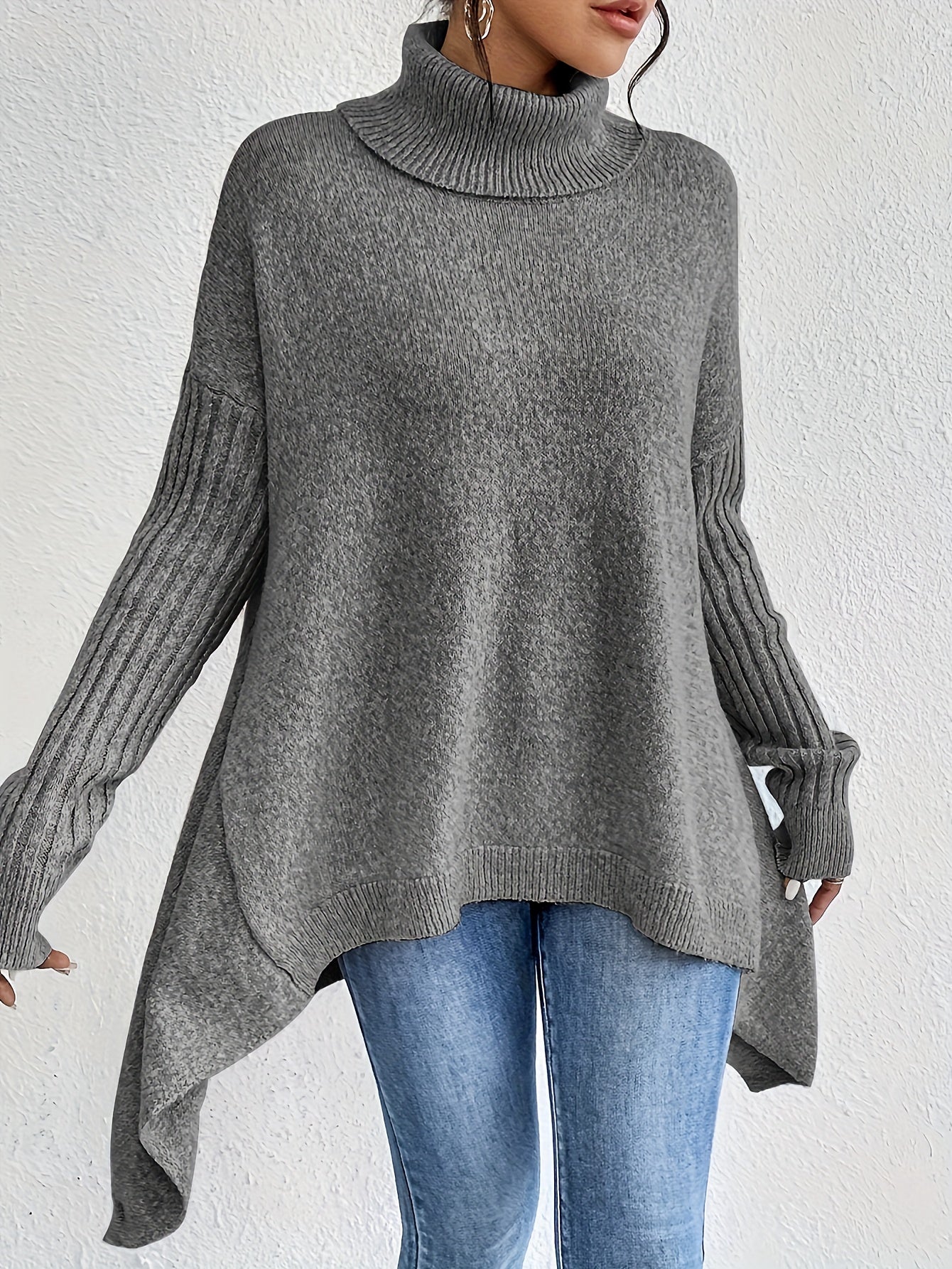 Eliza - Oversizowy sweter z golfem