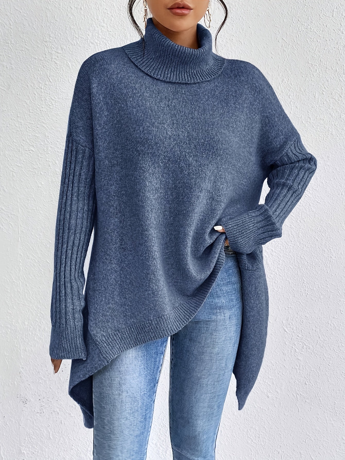 Eliza - Oversizowy sweter z golfem