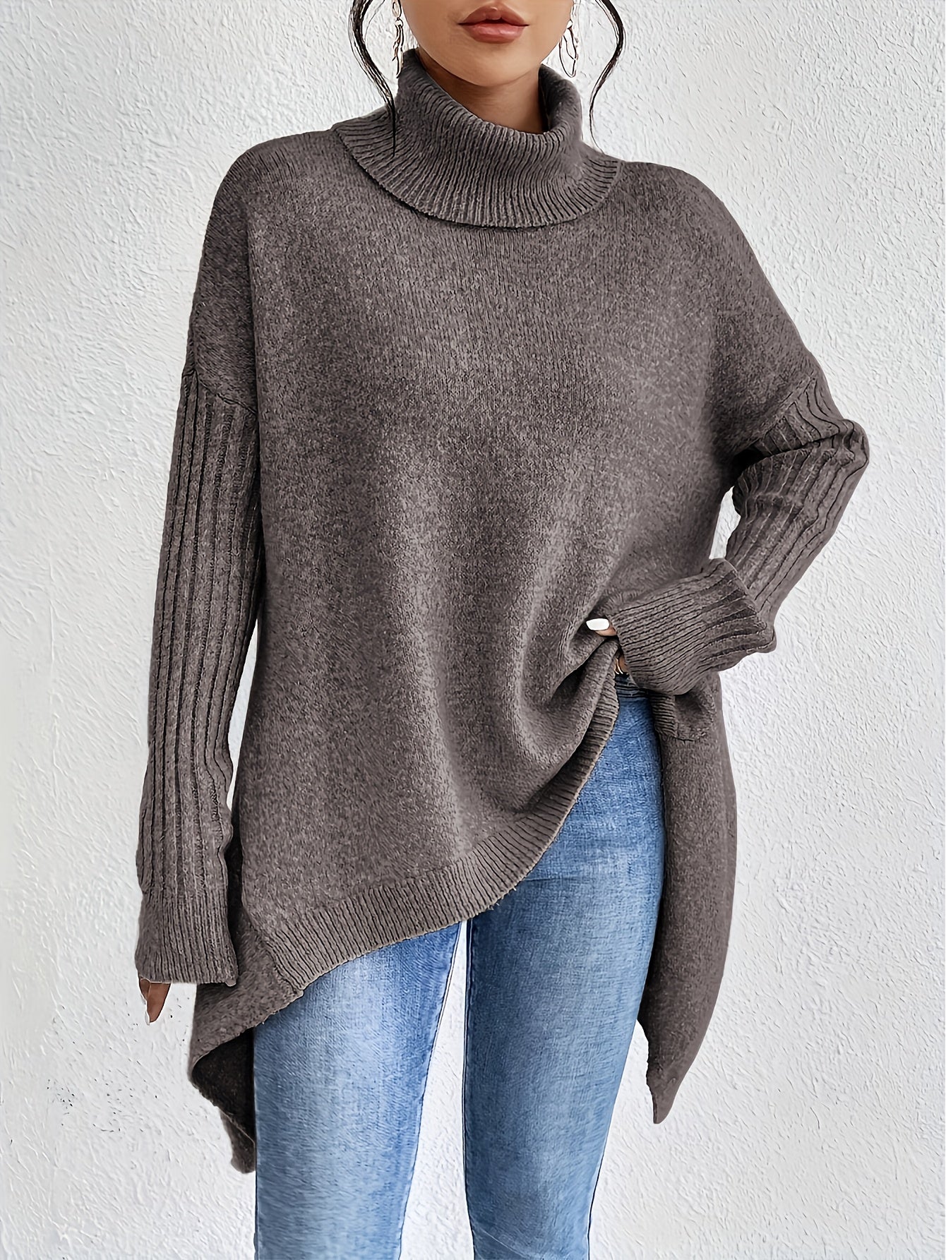 Eliza - Oversizowy sweter z golfem
