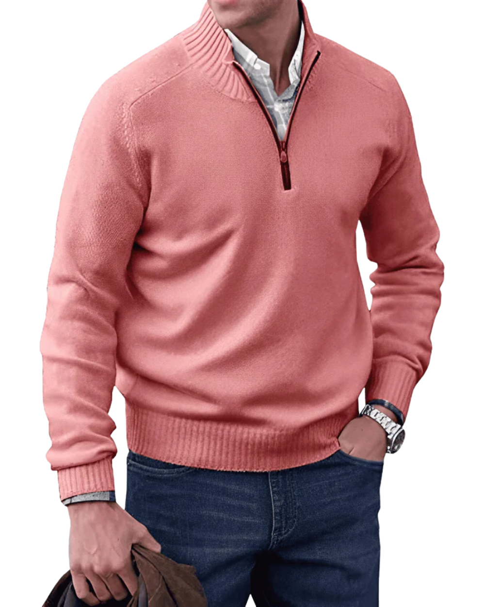 Casual – Męska bluza zapinana na zamek