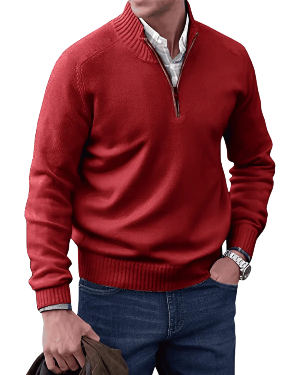 Casual – Męska bluza zapinana na zamek