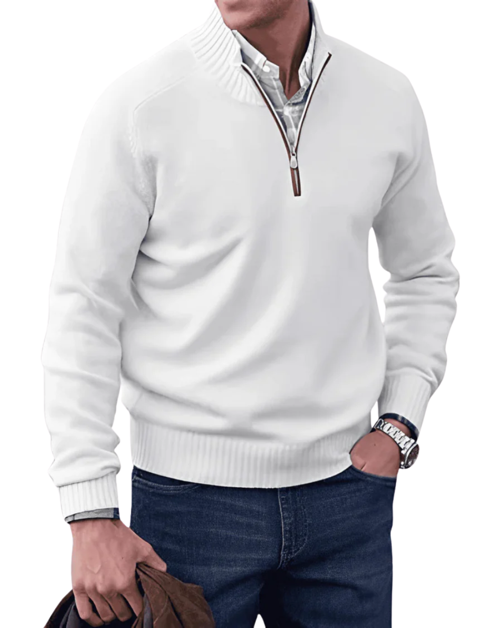 Casual – Męska bluza zapinana na zamek