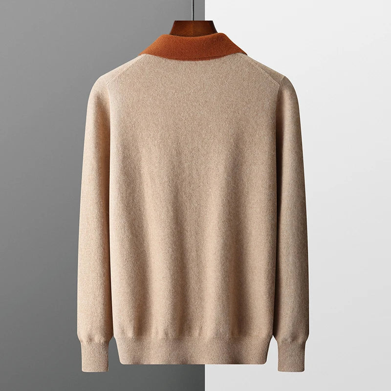Porlezza Polo Zip – luksusowe polo z kaszmiru z półzamkiem