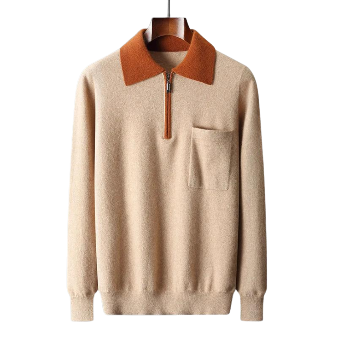 Porlezza Polo Zip – luksusowe polo z kaszmiru z półzamkiem